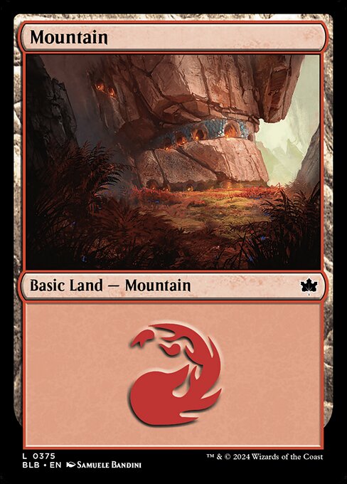 naokuroshop MTG [BLB][0375][土地][C][EN][山/Mountain]（foil） NM