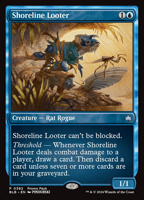 naokuroshop MTG [BLB][0382][青][U][EN][川岸の物あさり/Shoreline Looter]（foil） NM