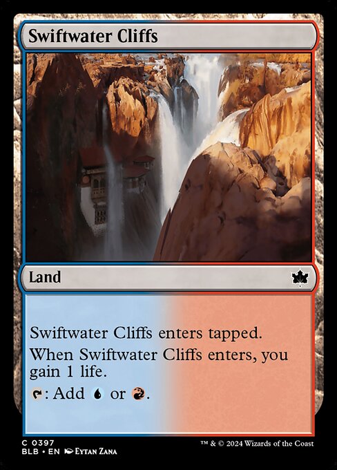 naokuroshop MTG [BLB][0397][土地][C][EN][急流の崖/Swiftwater Cliffs] NM