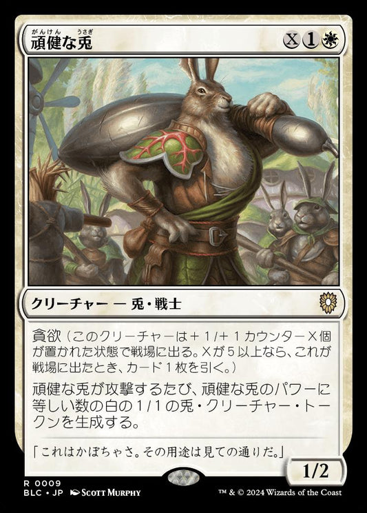 naokuroshop MTG [BLC][0009][白][R][JP][頑健な兎/Jacked Rabbit] NM