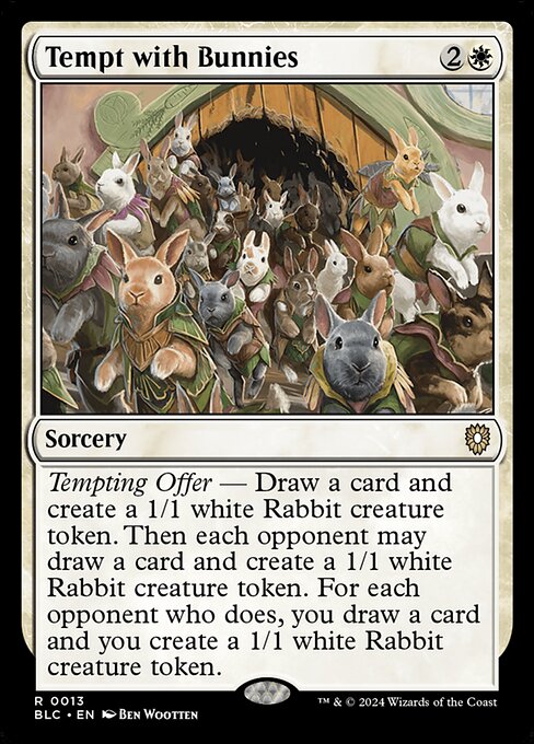 naokuroshop MTG [BLC][0013][白][R][EN][子ウサギの誘惑/Tempt with Bunnies] NM