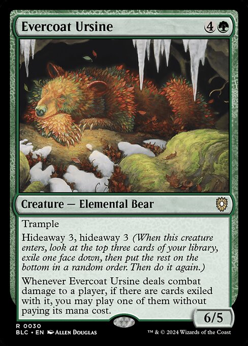 naokuroshop MTG [BLC][0030][緑][R][EN][常緑皮の熊/Evercoat Ursine] NM