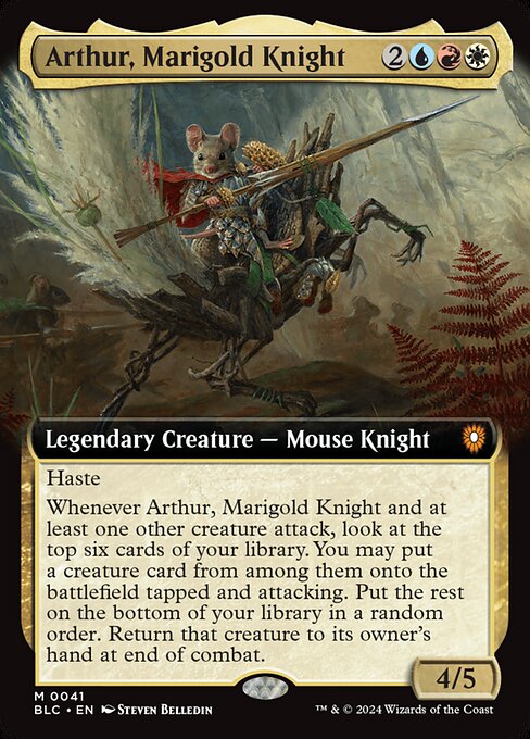 naokuroshop MTG [BLC][0041][多][M][EN][マリーゴールドの騎士、アーサー/Arthur, Marigold Knight]（foil） NM