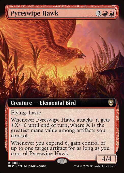 naokuroshop MTG [BLC][0060][赤][R][EN][火掻き鷹/Pyreswipe Hawk] NM