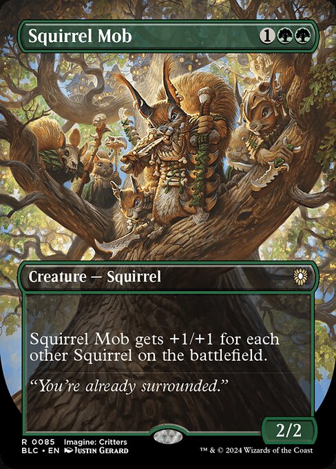 naokuroshop MTG [BLC][0085][緑][R][EN][リスの群れ/Squirrel Mob] NM