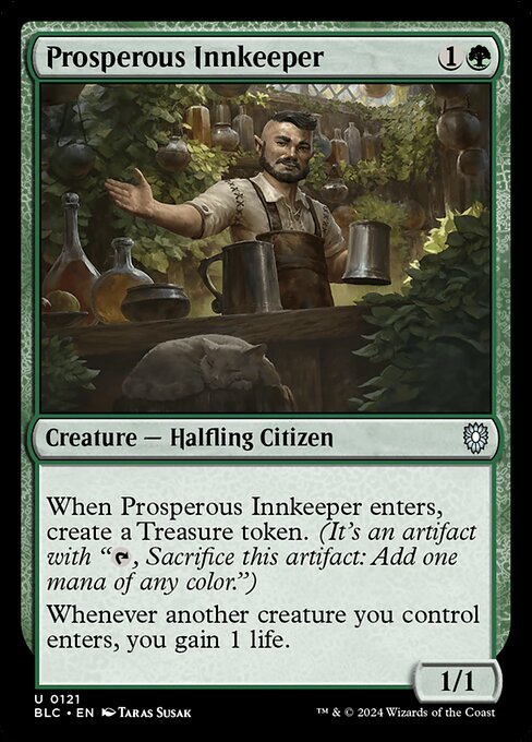 naokuroshop MTG [BLC][0121][緑][U][EN][裕福な亭主/Prosperous Innkeeper] NM