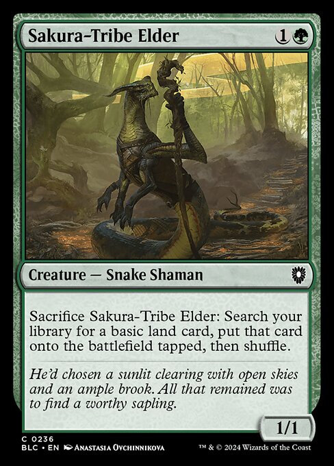 naokuroshop MTG [BLC][0236][緑][C][EN][桜族の長老/Sakura-Tribe Elder] NM