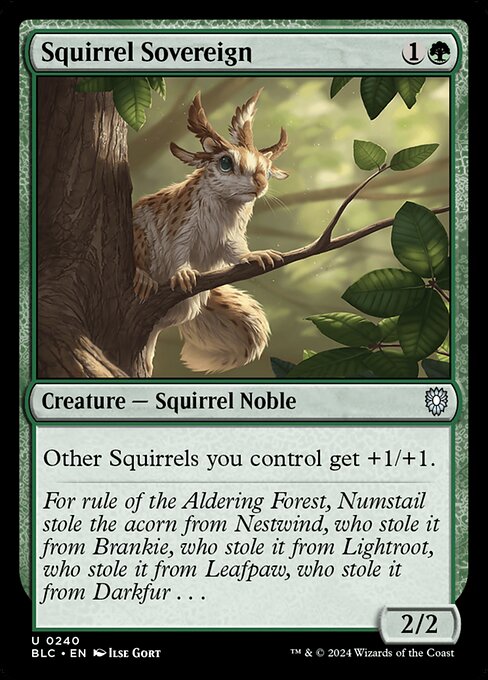 naokuroshop MTG [BLC][0240][緑][U][EN][リスの君主/Squirrel Sovereign] NM