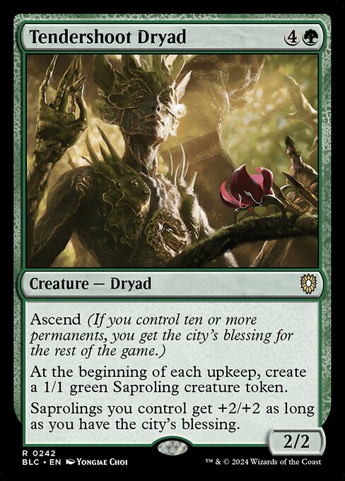 naokuroshop MTG [BLC][0242][緑][R][EN][若葉のドライアド/Tendershoot Dryad] NM