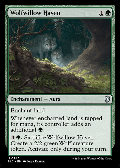 naokuroshop MTG [BLC][0246][緑][U][EN][狼柳の安息所/Wolfwillow Haven] NM