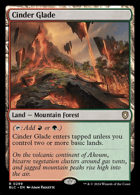 naokuroshop MTG [BLC][0299][土地][R][EN][燃えがらの林間地/Cinder Glade] NM