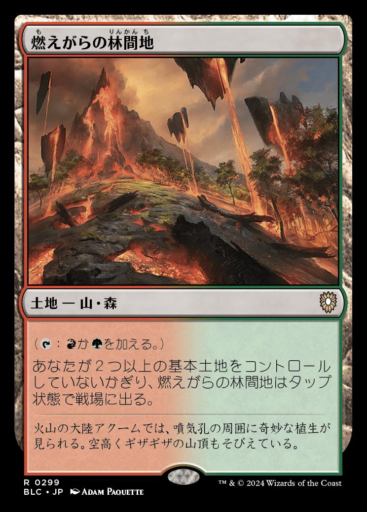 naokuroshop MTG [BLC][0299][土地][R][JP][燃えがらの林間地/Cinder Glade] NM