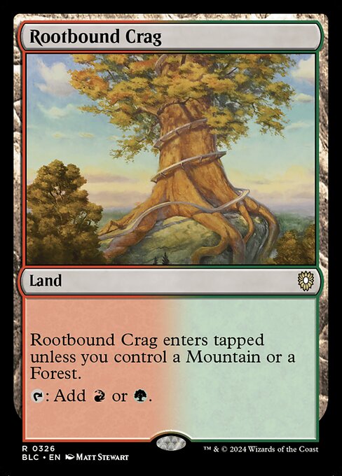 naokuroshop MTG [BLC][0326][土地][R][EN][根縛りの岩山/Rootbound Crag] NM