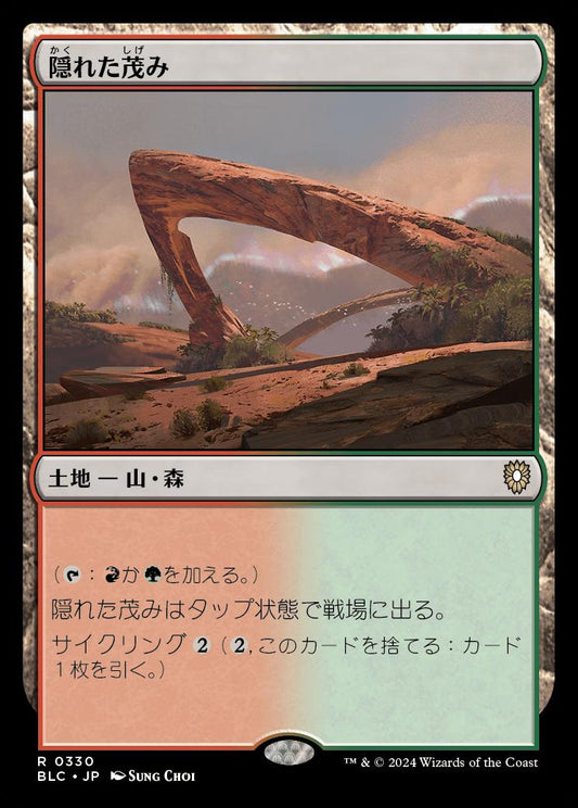 naokuroshop MTG [BLC][0330][土地][R][JP][隠れた茂み/Sheltered Thicket] NM