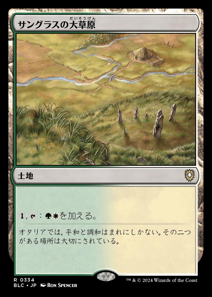 naokuroshop MTG [BLC][0334][土地][R][JP][サングラスの大草原/Sungrass Prairie] NM