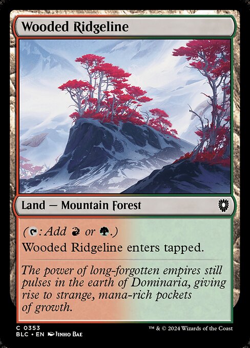 naokuroshop MTG [BLC][0353][土地][C][EN][樹木茂る尾根/Wooded Ridgeline] NM