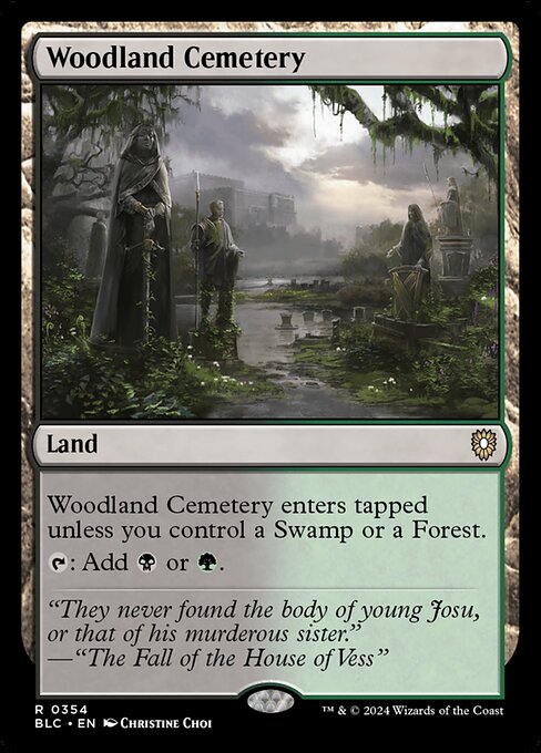 naokuroshop MTG [BLC][0354][土地][R][EN][森林の墓地/Woodland Cemetery] NM