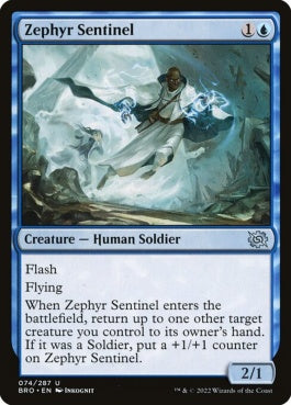 naokuroshop MTG [BRO][074][青][U][EN][微風の歩哨/Zephyr Sentinel]（foil） NM