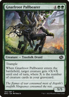 naokuroshop MTG [BRO][184][緑][C][EN][節くれ根の棺担ぎ/Gnarlroot Pallbearer]（foil） NM