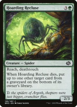 naokuroshop MTG [BRO][186][緑][C][EN][溜め込むイトグモ/Hoarding Recluse]（foil） NM