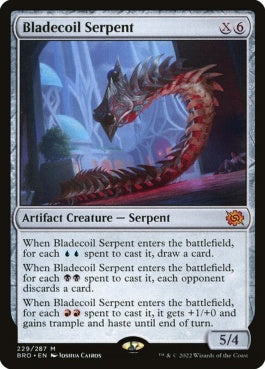 naokuroshop MTG [BRO][229][茶][M][EN][刃とぐろの蛇/Bladecoil Serpent]（foil） NM