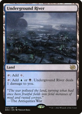 naokuroshop MTG [BRO][267][土地][R][EN][地底の大河/Underground River]（foil） NM