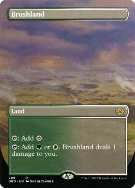 naokuroshop MTG [BRO][298][土地][R][EN][低木林地/Brushland]（foil） NM