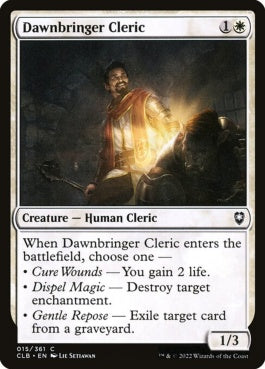 naokuroshop MTG [CLB][015][白][C][EN][黎明運びのクレリック/Dawnbringer Cleric]（foil） NM