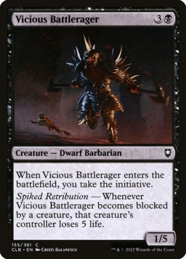 naokuroshop MTG [CLB][155][黒][C][EN][物騒なバトルレイジャー/Vicious Battlerager]（foil） NM