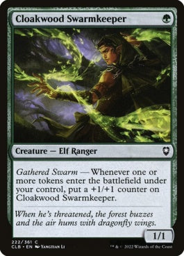 naokuroshop MTG [CLB][222][緑][C][EN][クローク森の群れ守り/Cloakwood Swarmkeeper]（foil） NM