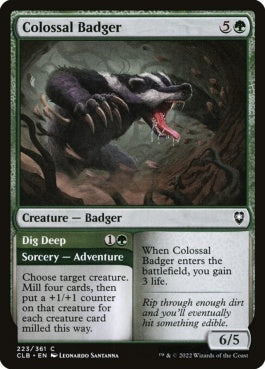 naokuroshop MTG [CLB][223][緑][C][EN][巨大アナグマ/Colossal Badger] NM