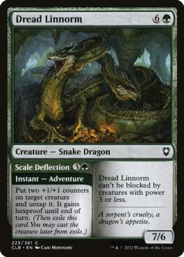 naokuroshop MTG [CLB][225][緑][C][EN][戦慄のリノーム/Dread Linnorm]（foil） NM