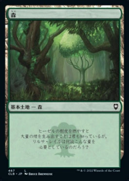 naokuroshop MTG [CLB][467][土地][C][JP][森/Forest]（foil） NM