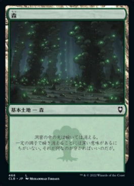 naokuroshop MTG [CLB][468][土地][C][JP][森/Forest]（foil） NM