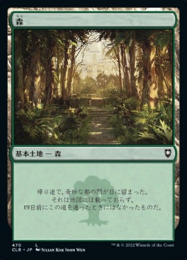 naokuroshop MTG [CLB][470][土地][C][JP][森/Forest]（foil） NM