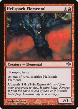 naokuroshop MTG [CON][065][赤][U][EN][地獄火花の精霊/Hellspark Elemental] NM