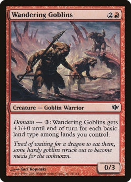 naokuroshop MTG [CON][076][赤][C][EN][さまようゴブリン/Wandering Goblins] NM