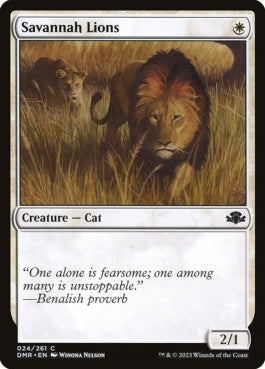 naokuroshop MTG [DMR][024][白][C][EN][サバンナ・ライオン/Savannah Lions]（Foil） NM