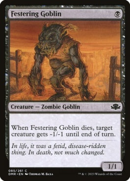 naokuroshop MTG [DMR][085][黒][C][EN][ただれたゴブリン/Festering Goblin]（Foil） NM