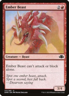 naokuroshop MTG [DMR][117][赤][C][EN][くすぶり獣/Ember Beast] NM