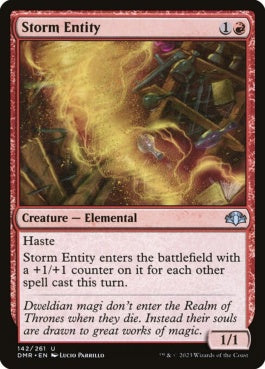 naokuroshop MTG [DMR][142][赤][U][EN][嵐の精体/Storm Entity]（Foil） NM