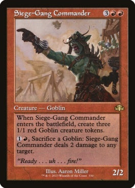 naokuroshop MTG [DMR][330][赤][R][EN][包囲攻撃の司令官/Siege-Gang Commander]（Foil） NM