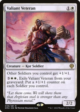 naokuroshop MTG [DMU][038][白][R][EN][雄々しい古参兵/Valiant Veteran]（foil） NM