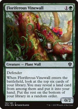 naokuroshop MTG [DMU][163][緑][C][EN][花咲く蔦壁/Floriferous Vinewall]（foil） NM