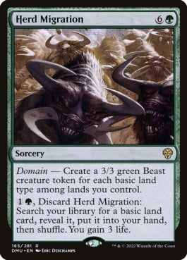 naokuroshop MTG [DMU][165][緑][R][EN][群れの渡り/Herd Migration]（foil） NM