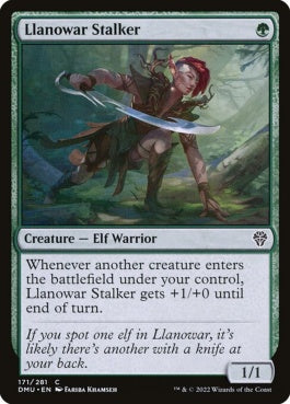 naokuroshop MTG [DMU][171][緑][C][EN][ラノワールの追跡者/Llanowar Stalker]（foil） NM