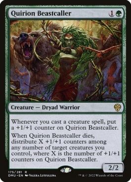 naokuroshop MTG [DMU][175][緑][R][EN][クウィリーオンの獣呼び/Quirion Beastcaller]（foil） NM