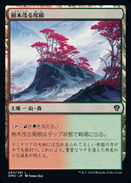 naokuroshop MTG [DMU][260][土地][C][JP][樹木茂る尾根/Wooded Ridgeline]（foil） NM