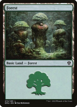 naokuroshop MTG [DMU][274][土地][C][EN][森/Forest]（foil） NM