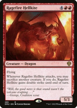 naokuroshop MTG [DMU][285][赤][R][EN][怒り火のヘルカイト/Ragefire Hellkite]（foil） NM